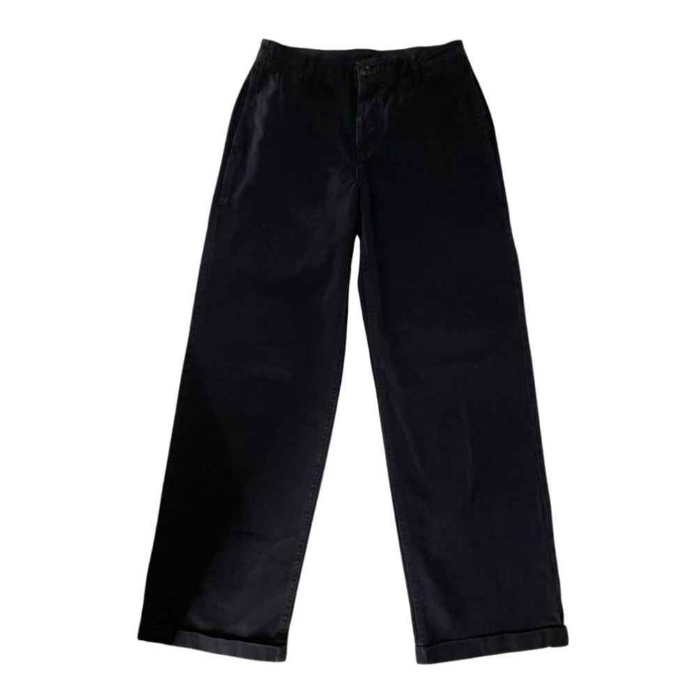 FREE PEOPLE — THE RELAXED BOYFRIEND CHINO PANTS, BLACK, SIZE US 25 - Picture 4 of 12
